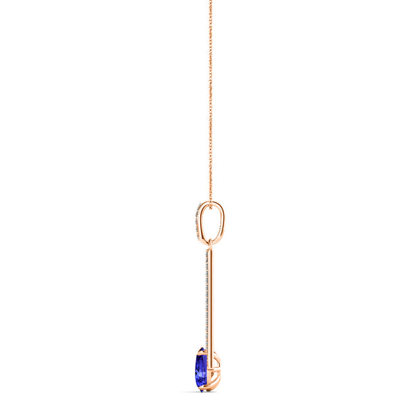 1.8ct Oval Tanzanite Pendant with 0.2 cttw Diamond