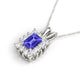 1.6ct Emerald Cut Tanzanite Pendant with 0.5 cttw Diamond