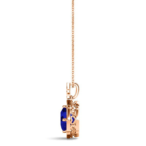 1.05ct Cushion Tanzanite Pendant with 0.17 cttw Diamond