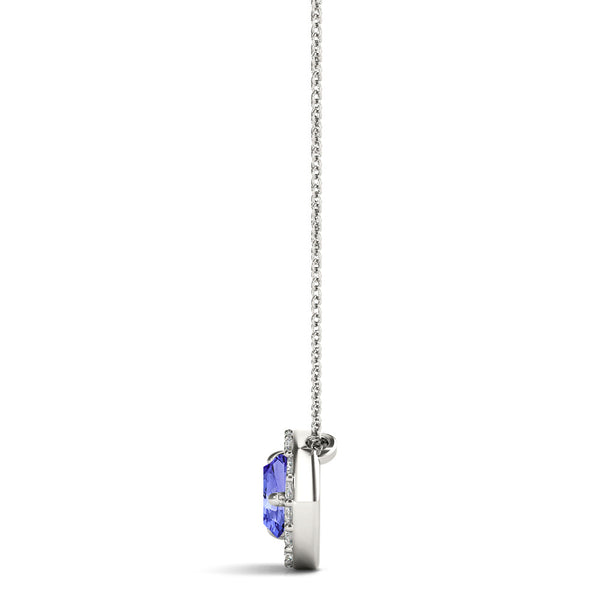 0.56ct Round Tanzanite Pendant with 0.17 cttw Diamond