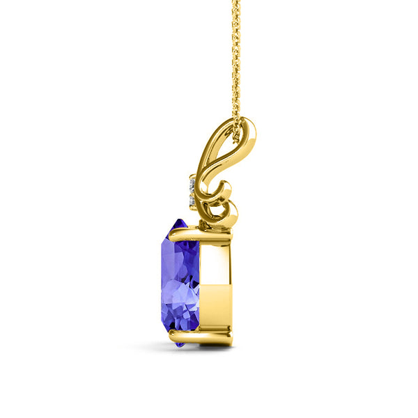 3.9ct Oval Tanzanite Pendant with 0.05 cttw Diamond