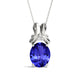 3.9ct Oval Tanzanite Pendant with 0.05 cttw Diamond