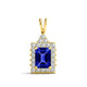 4.5ct Emerald Cut Tanzanite Pendant with 0.75 cttw Diamond