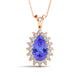 1.3ct Pear Tanzanite Pendant with 0.33 cttw Diamond