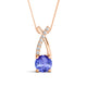 1.15ct Round Tanzanite Pendant with 0.1 cttw Diamond