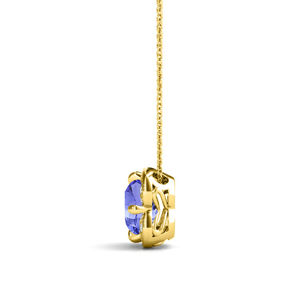 0.56ct Round Tanzanite Pendant with 0.06 cttw Diamond