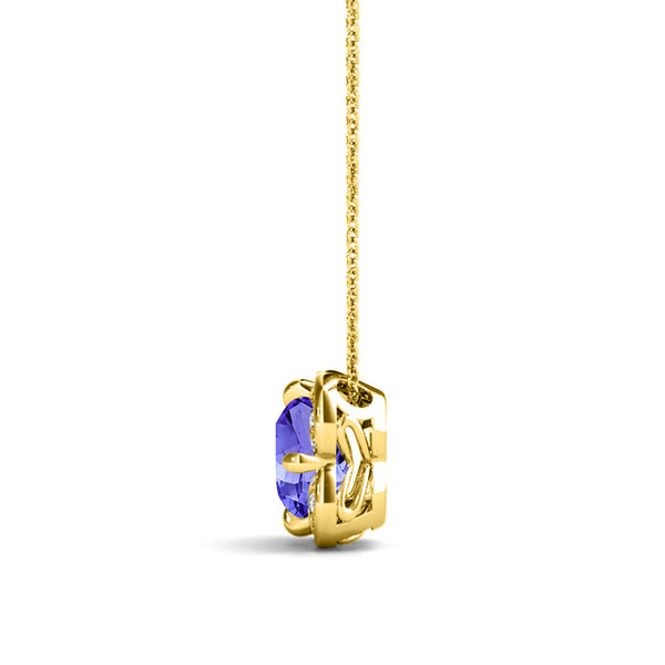 0.56ct Round Tanzanite Pendant with 0.06 cttw Diamond