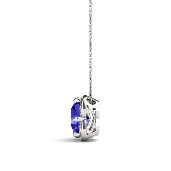 0.56ct Round Tanzanite Pendant with 0.06 cttw Diamond