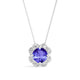 1.15ct Round Tanzanite Pendant with 0.1 cttw Diamond