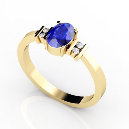 0.38ct Oval Tanzanite Ring With 0.06ctw Diamonds in 14k Gold & 18k Gold