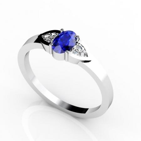 0.38ct Oval Tanzanite Ring With 0.05ctw Diamonds in 14k Gold & 18k Gold