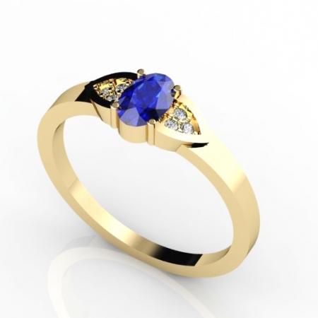 0.38ct Oval Tanzanite Ring With 0.05ctw Diamonds in 14k Gold & 18k Gold