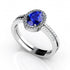 0.68ct Oval Tanzanite Ring With 0.24ctw Diamonds in 14k White Gold