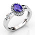 1ct Oval Tanzanite Ring With 0.41ctw Diamonds in 14k Gold