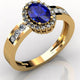 1ct Oval Tanzanite Ring With 0.41ctw Diamonds in 14k Gold