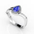 0.55ct Pear Tanzanite Ring With 0.24ctw Diamonds in 14k Gold