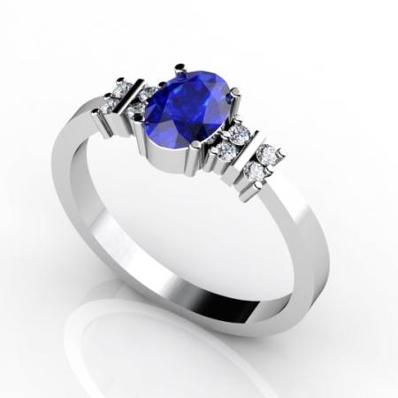 0.65ct Oval Tanzanite Ring With 0.12ctw Diamonds in 14k Gold & 18k Gold