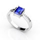 0.78ct Emerald Cut Tanzanite Ring With 0.11ctw Diamonds in 14k Gold & 18k Gold