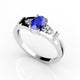 0.65ct Oval Tanzanite Ring With 0.11ctw Diamonds in 14k Gold & 18k Gold