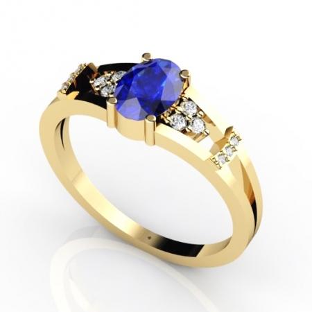 0.65ct Oval Tanzanite Ring With 0.11ctw Diamonds in 14k Gold & 18k Gold