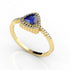 0.6ct Trillion Tanzanite Ring With 0.17ctw Diamonds in 14k Yellow Gold