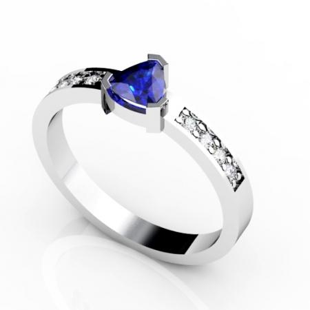 0.35ct Trillion Tanzanite Ring With 0.06ctw Diamonds in 14k Gold & 18k Gold