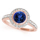 0.78ct Round Tanzanite Ring With 0.41ctw Diamonds in 14k Gold