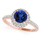 0.78ct Round Tanzanite Ring With 0.52ctw Diamonds in 14k Gold