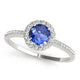 0.78ct Round Tanzanite Ring With 0.17ctw Diamonds in 14k Gold