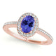 0.40ct Oval Tanzanite Ring With 0.22ctw Diamonds in 18k Gold