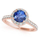 0.78ct Round Tanzanite Ring With 0.28ctw Diamonds in 14k Gold