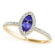 0.32ct Marquise Tanzanite Ring With 0.17ctw Diamonds in 14k Gold