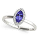 0.32ct Marquise Tanzanite Ring With 0.144ctw Diamonds in 14k Gold