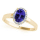 0.68ct Oval Tanzanite Ring With 0.144ctw Diamonds in 14k Gold
