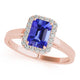 0.80ct Emerald Cut Tanzanite Ring With 0.16ctw Diamonds in 14k Gold