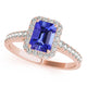 0.80ct Emerald Cut Tanzanite Ring With 0.272ctw Diamonds in 14k Gold