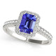 0.80ct Emerald Cut Tanzanite Ring With 0.272ctw Diamonds in 14k Gold