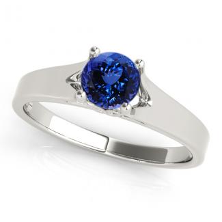 0.78ct Round Tanzanite Solitaire Ring in 14k Gold