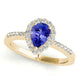 1.7ct Pear Tanzanite Ring With 0.224ctw Diamonds in 14k Gold