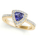 0.35ct Trillion Tanzanite Ring With 0.24ctw Diamonds in 14k Gold