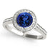 0.78ct Round Tanzanite Ring With 0.264ctw Diamonds in 14k White Gold