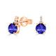 1.12ct Round Tanzanite Studs Earring with 0.04 cttw Diamond