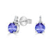 1.12ct Round Tanzanite Studs Earring with 0.04 cttw Diamond