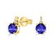 1.12ct Round Tanzanite Studs Earring with 0.04 cttw Diamond