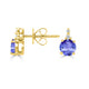 1.12ct Round Tanzanite Studs Earring with 0.04 cttw Diamond