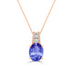 2.85ct Oval Tanzanite Pendant with 0.15 cttw Diamond