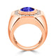 4.9 ct Oval Tanzanite Men's Ring with 1.88 cttw Diamond