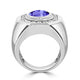 4.9 ct Oval Tanzanite Men's Ring with 1.88 cttw Diamond