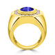 4.9 ct Oval Tanzanite Men's Ring with 1.88 cttw Diamond