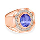 4.9 ct Oval Tanzanite Men's Ring with 1.88 cttw Diamond